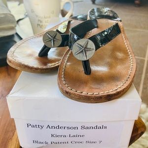 PATTY ANDERSON, BLACK CROC SANDALS🌚